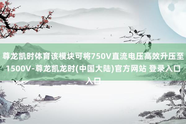 尊龙凯时体育该模块可将750V直流电压高效升压至1500V-尊龙凯龙时(中国大陆)官方网站 登录入口